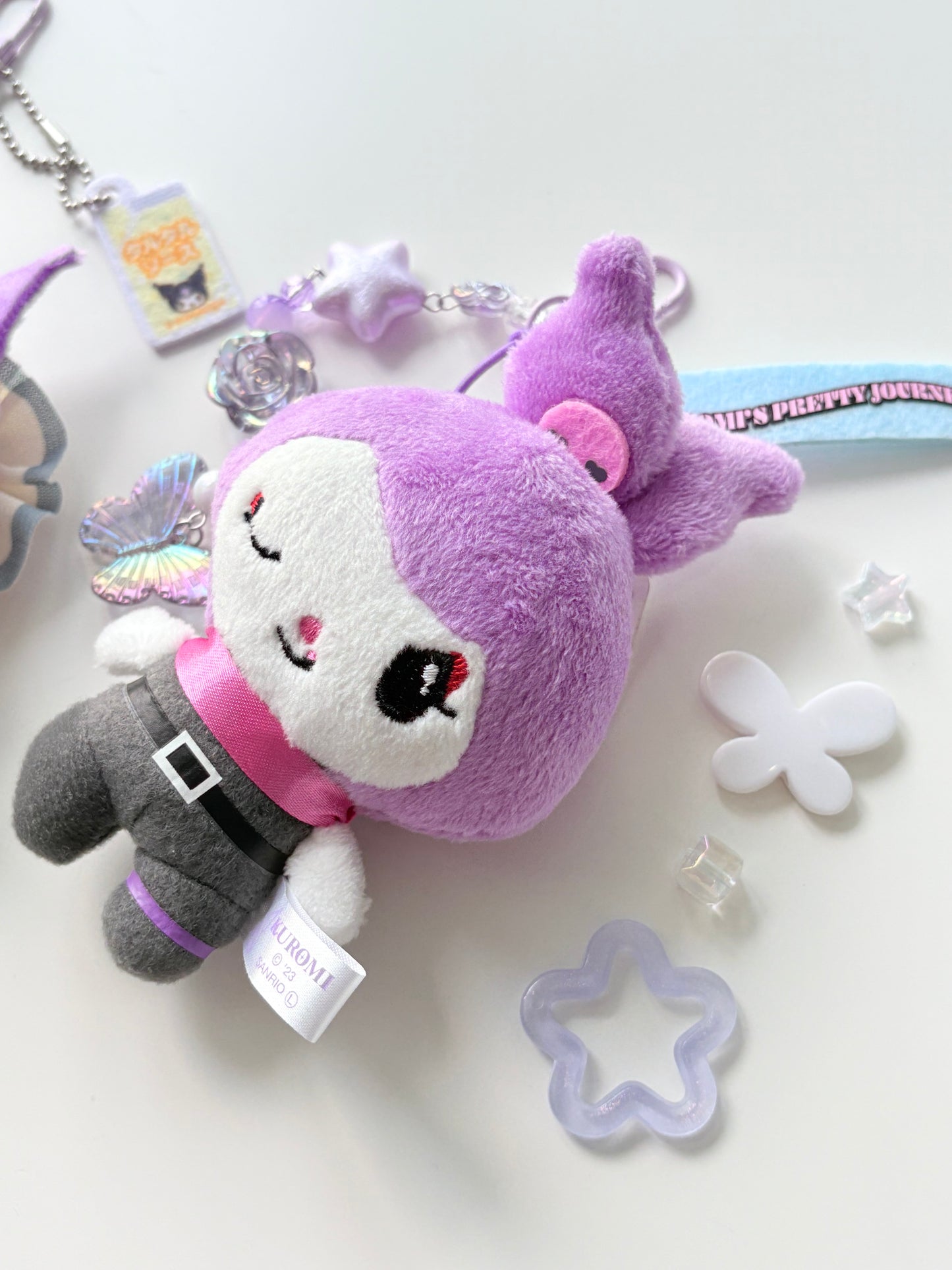 Winking Kuromi Plushie Keychain