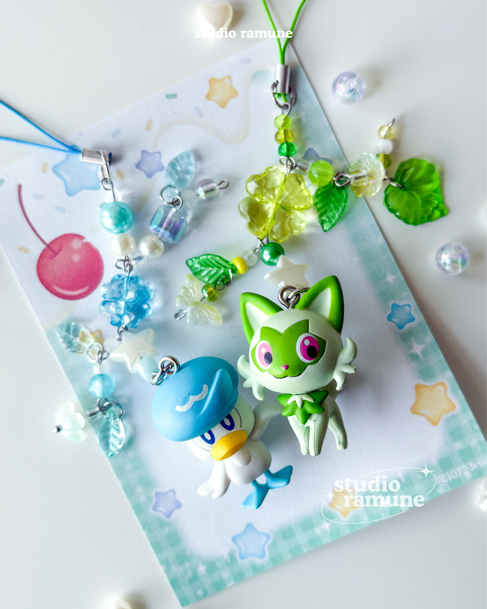 Pokemon Quaxly & Sprigatito Keychains