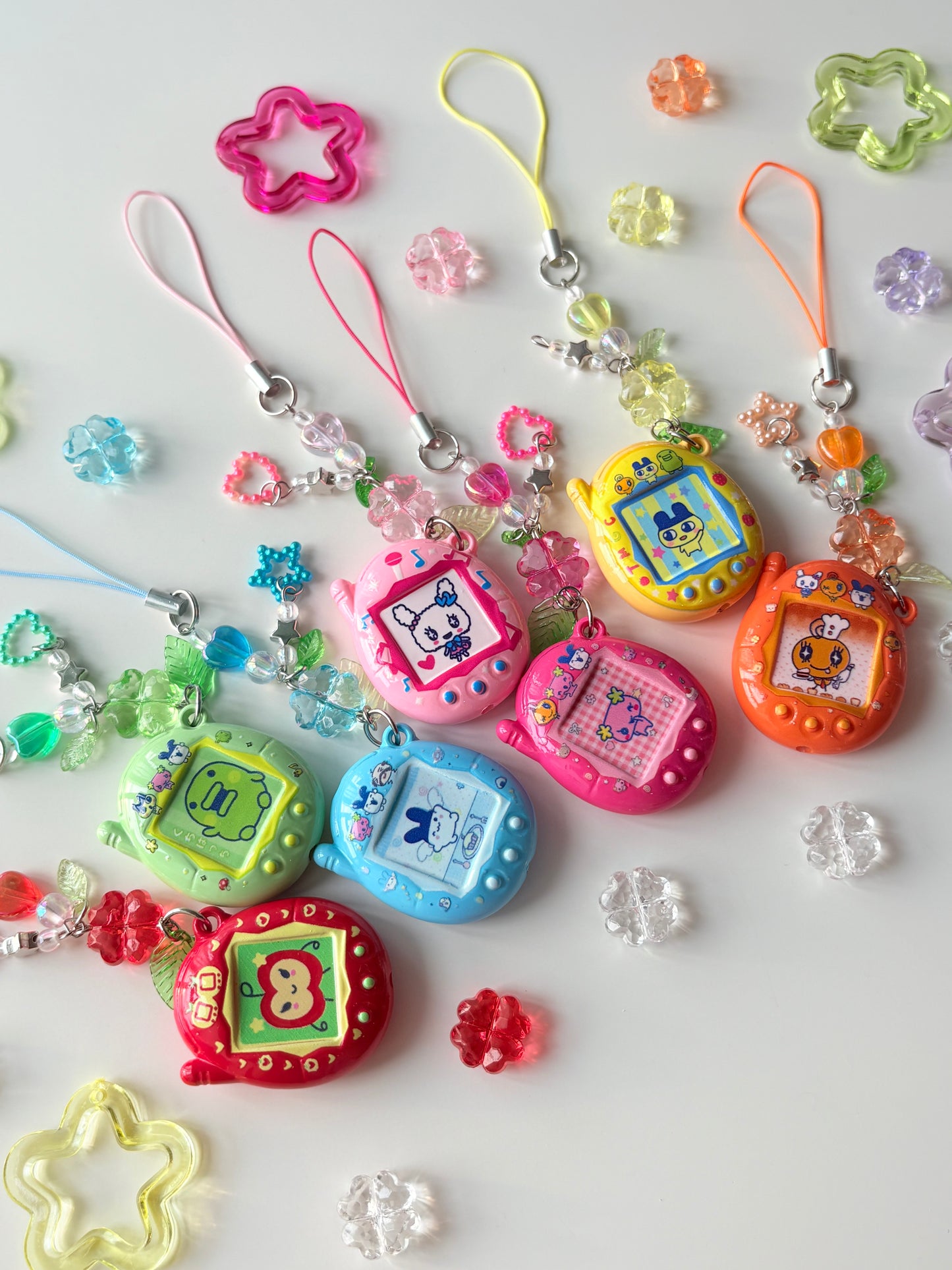 Tamagotchi charm keychains
