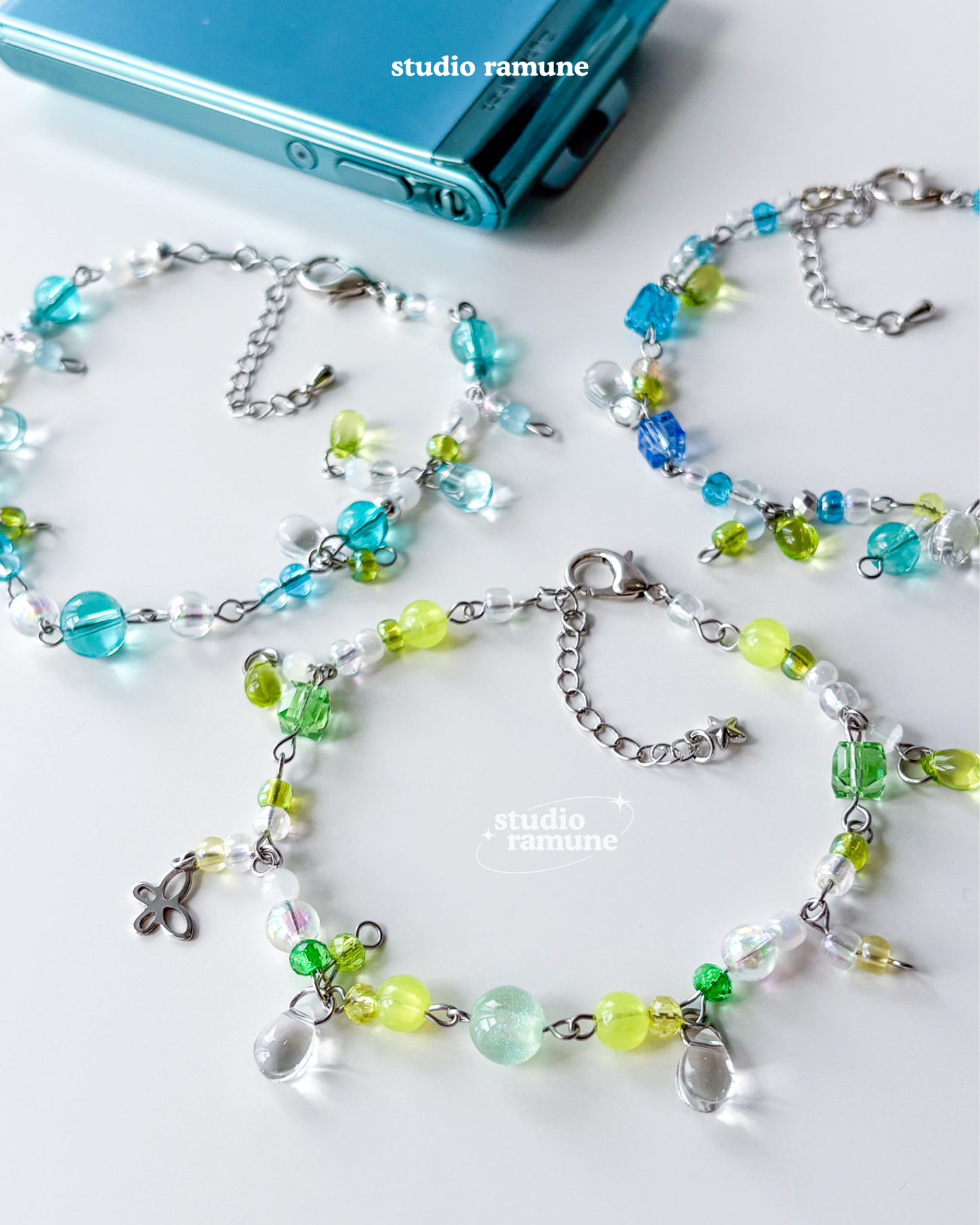 Frutiger Aero Realm Bracelet, Y2K Aqua Jewelry, good for gifts