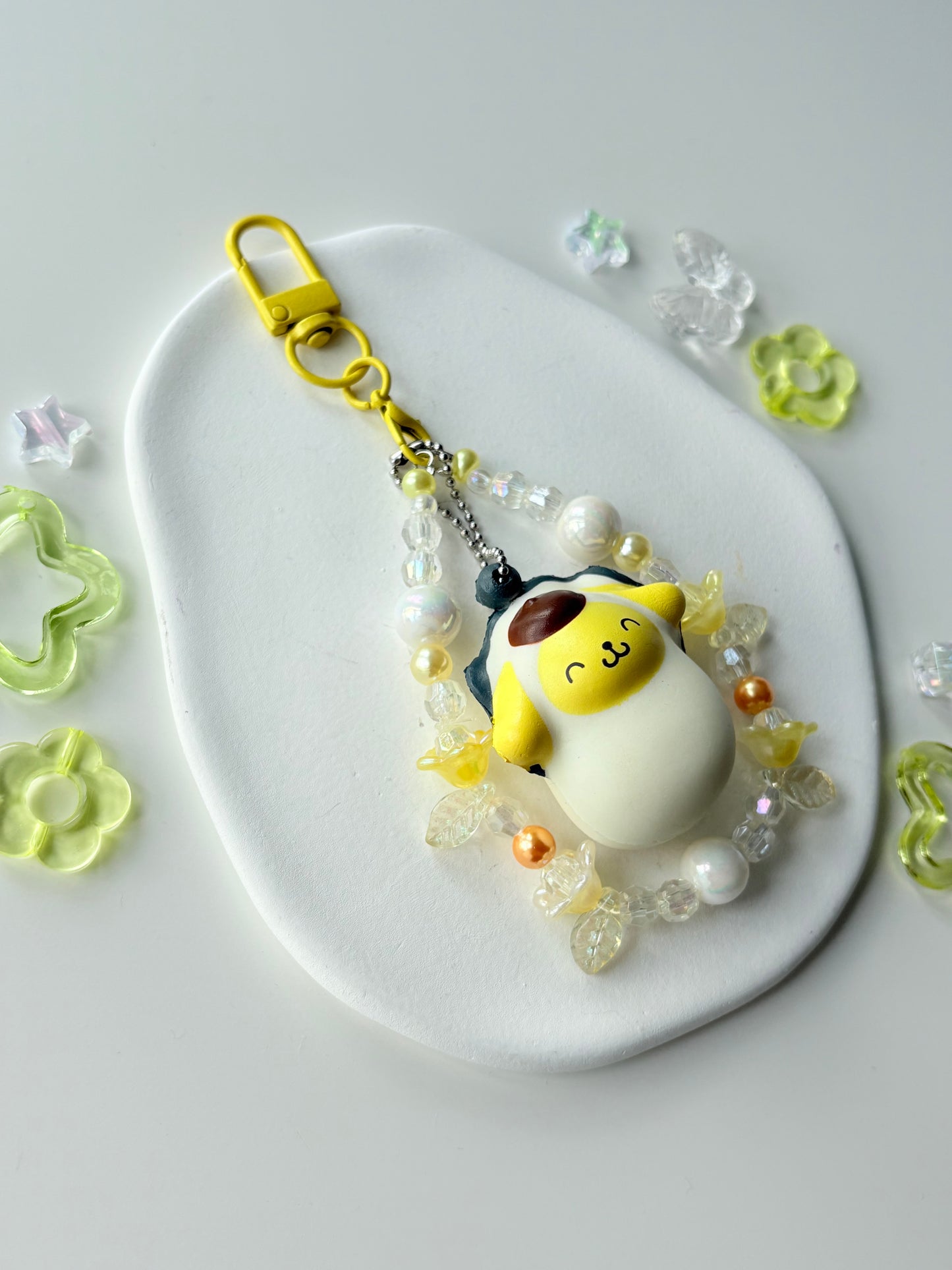 Pompompurin Squishy Loop Keychain