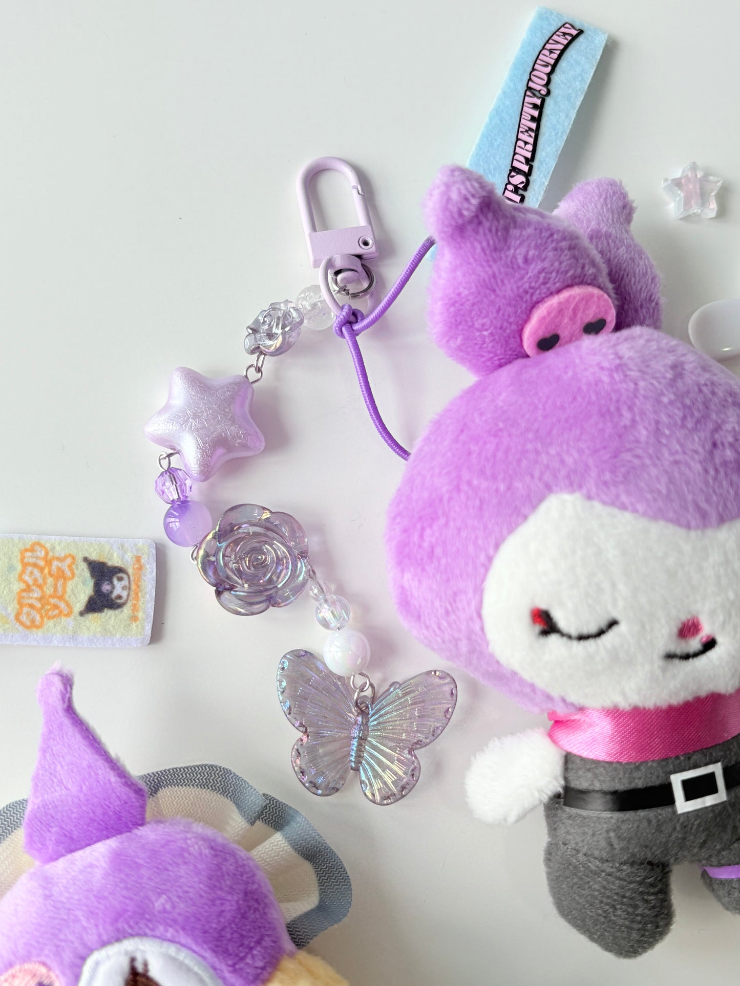 Winking Kuromi Plushie Keychain