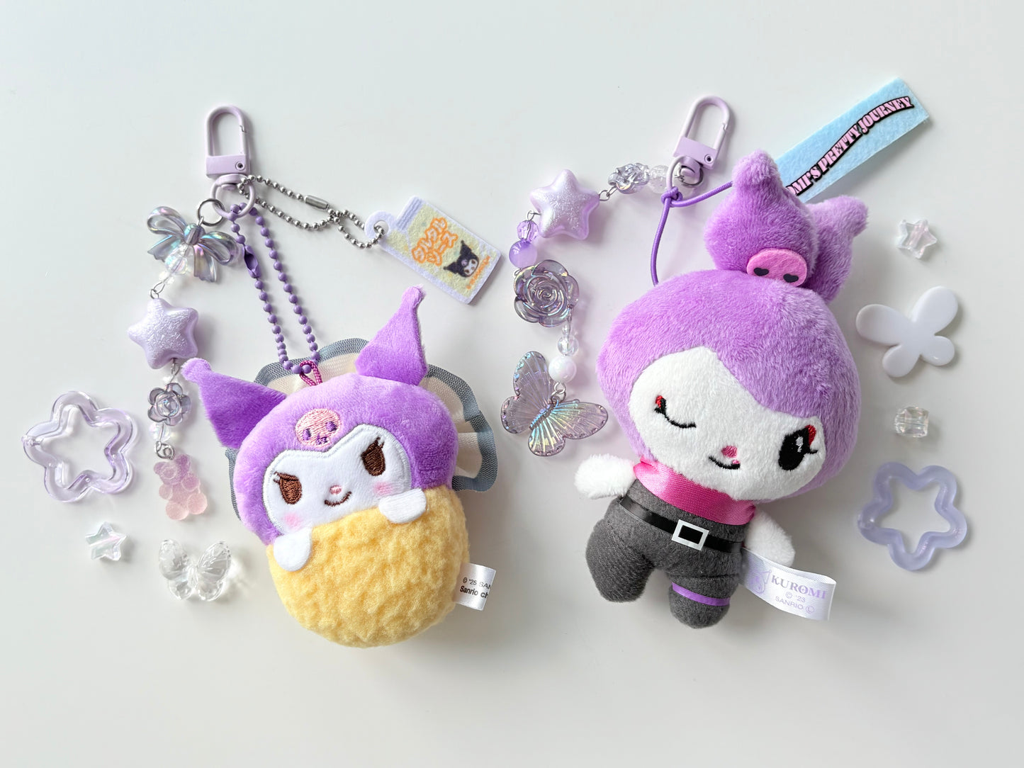 Snuggly Kuromi Plushie Keychainn