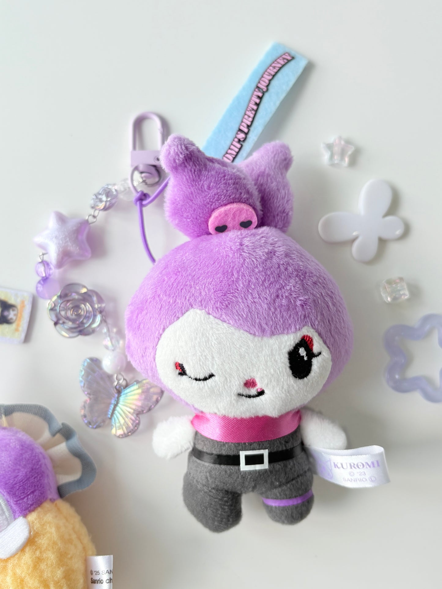 Winking Kuromi Plushie Keychain