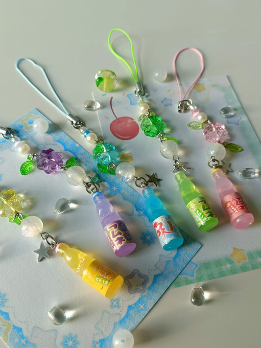 Heisei Retro Colourful Ramune Phone Straps