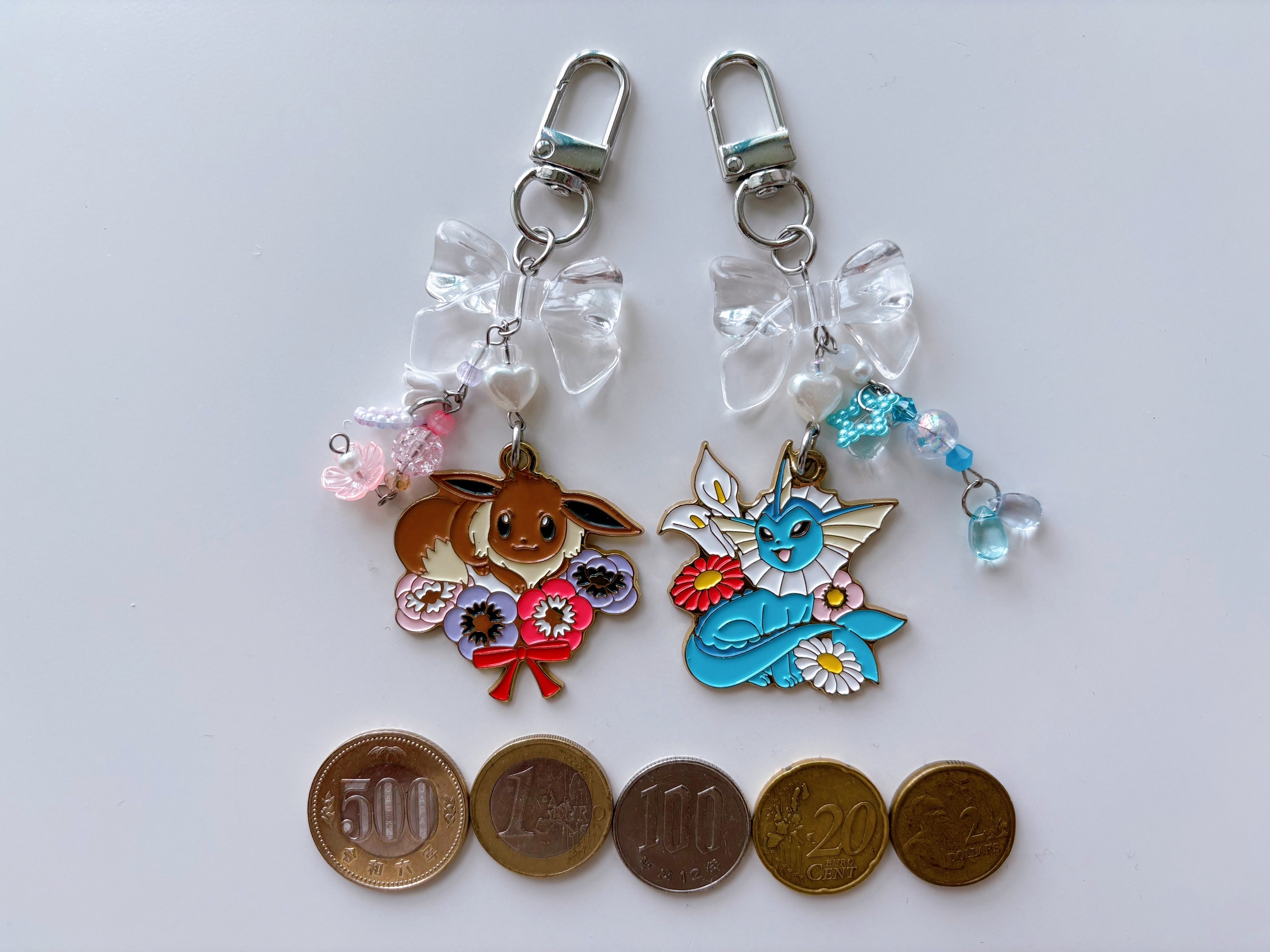 Vaporeon with Flowers Keychain