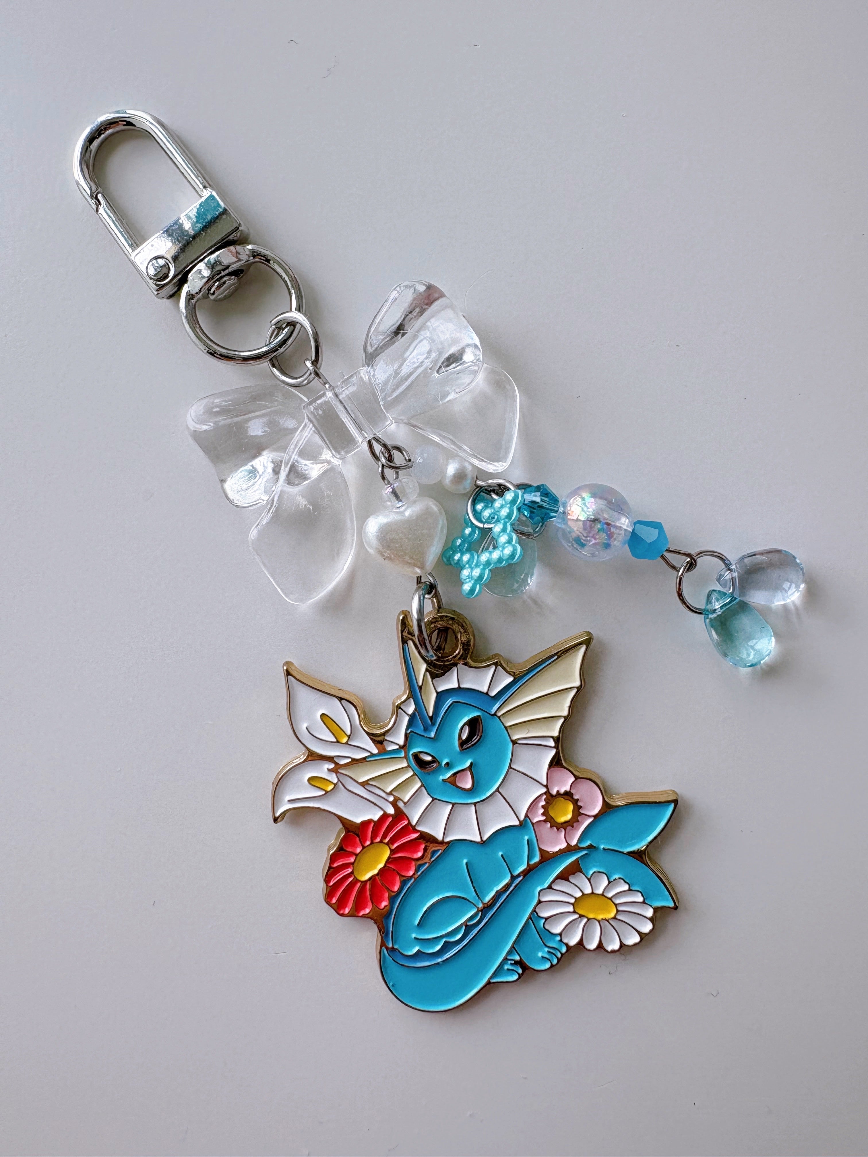 Vaporeon with Flowers Keychain