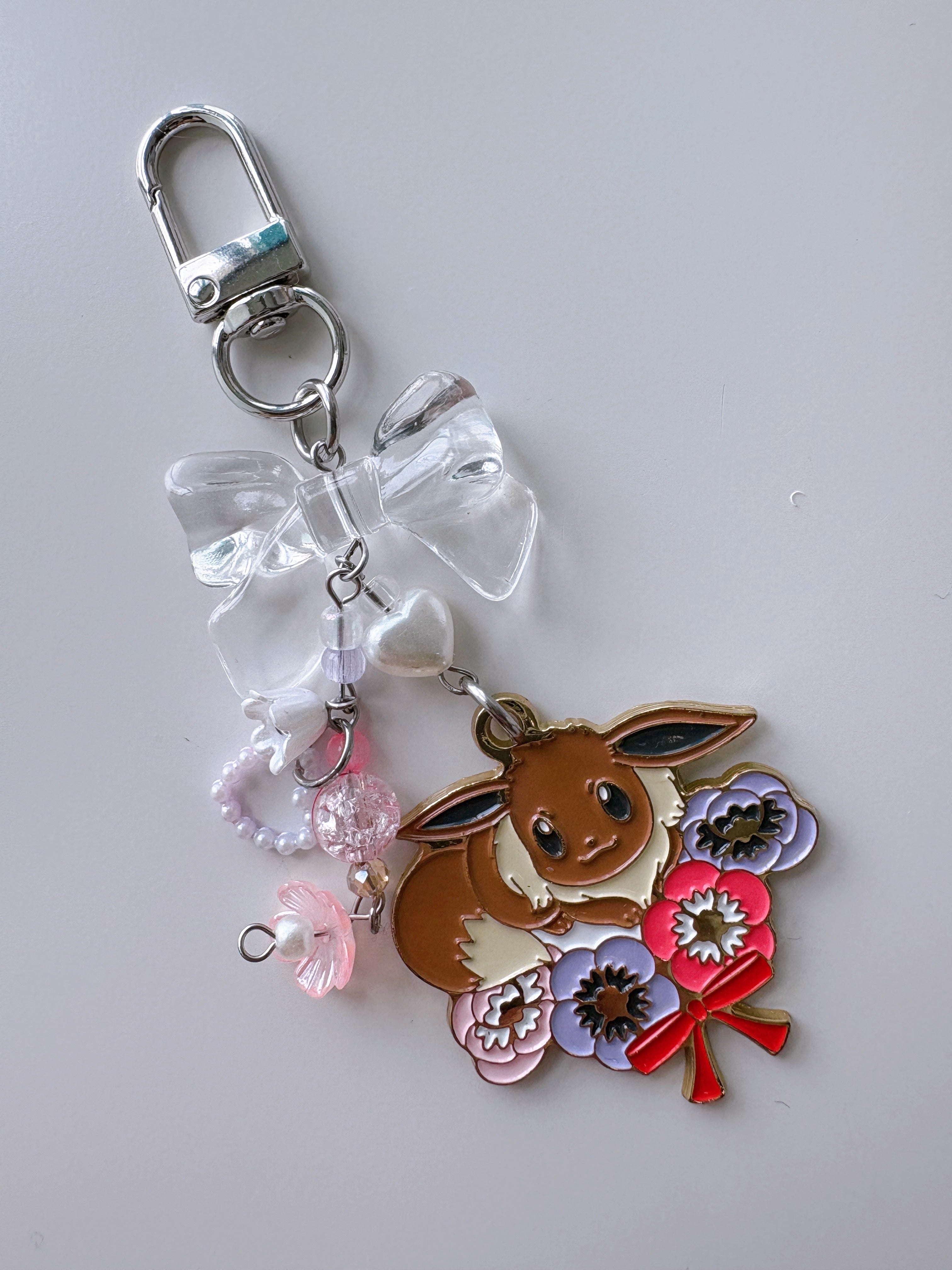 Eevee with Flowers Keychain
