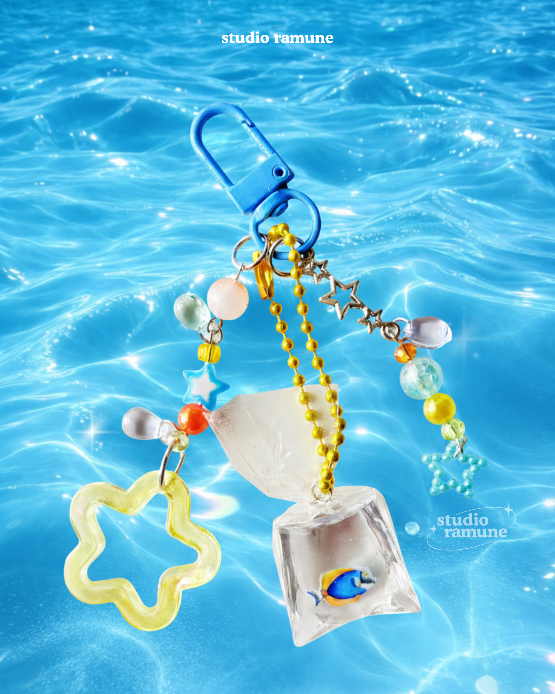 Blue Frutiger Fish Keychain