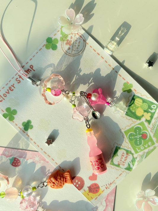 Strawberry Ramune with Parfait Phone Charm