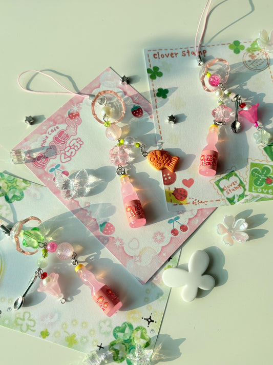 Strawberry Ramune with Parfait Phone Charm