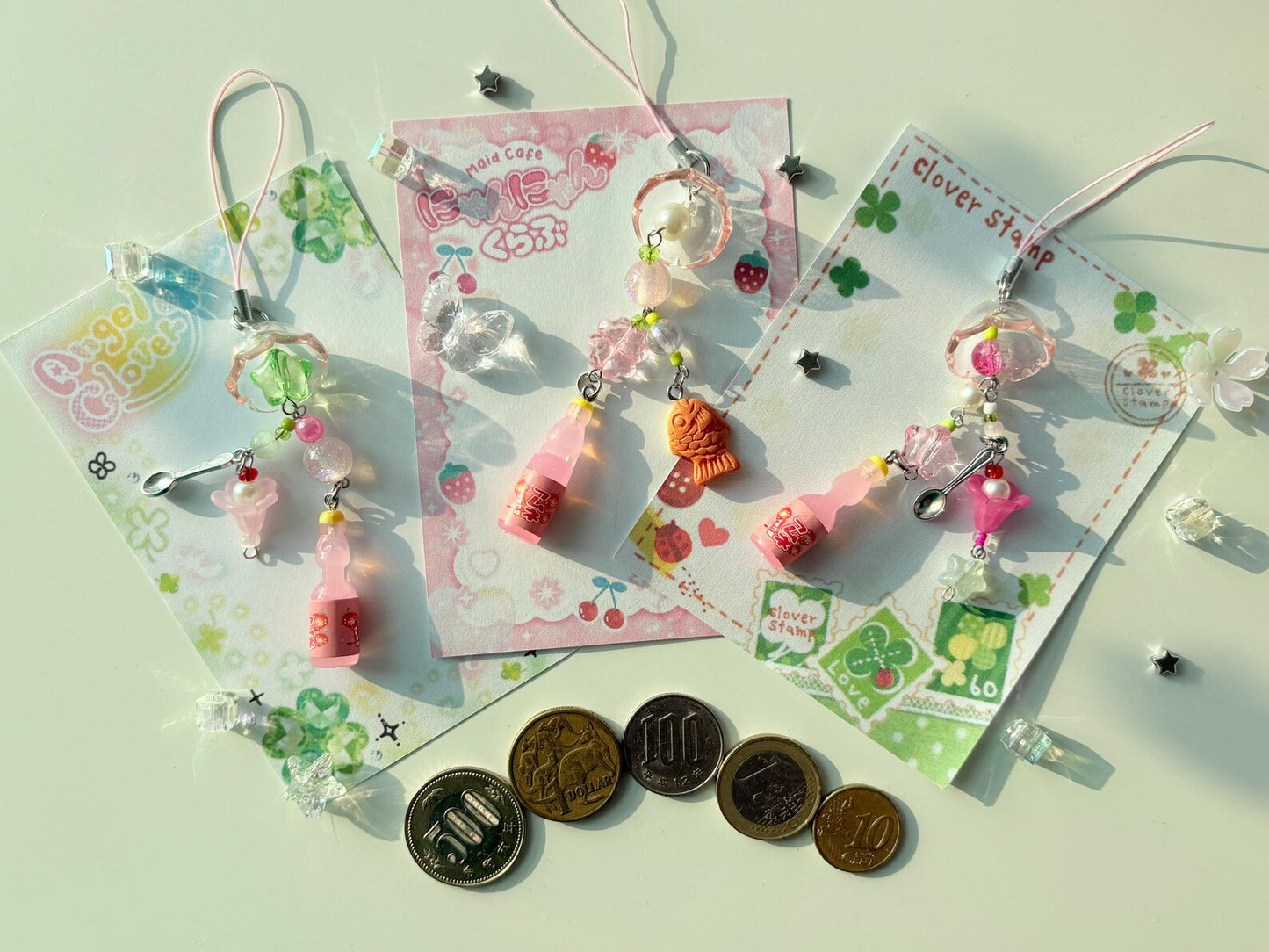 Strawberry Ramune with Taiyaki Phone Charm