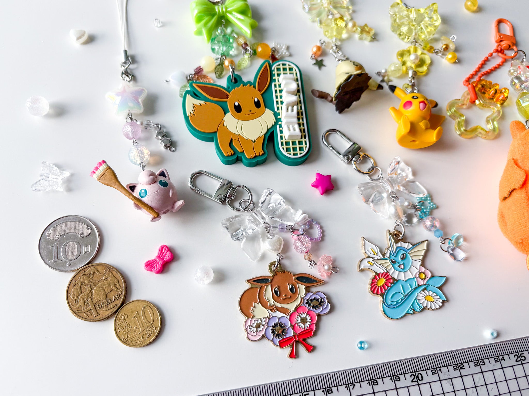 Vaporeon with Flowers Keychain