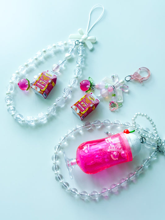 Peach & Strawberry Drinks Phone Loops and Bag Charms
